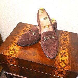 BOSTONIAN 10.5D brown suede loafers